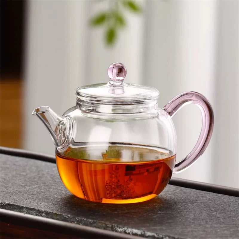 One Person 150ml Small Capacity Heat-Resistant Kung Fu Glass Teapot Brewing Puer Flower Green Tea Pot Teaware