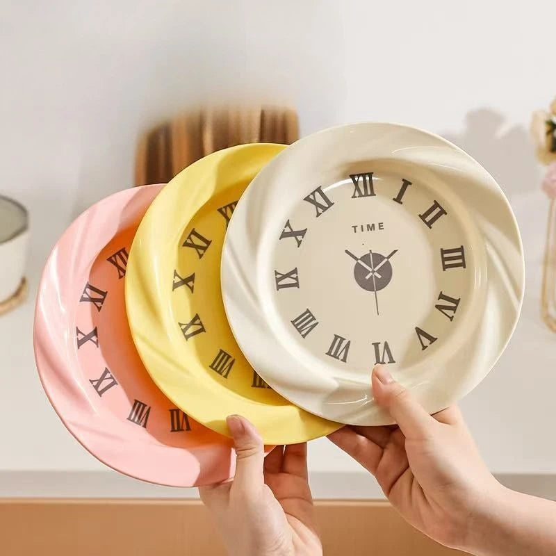French Style Creative Plastic Plates Light Luxury Home Pasta Plate Vegetable Dish Dessert Cakes Fruit Plates Artistic Tableware