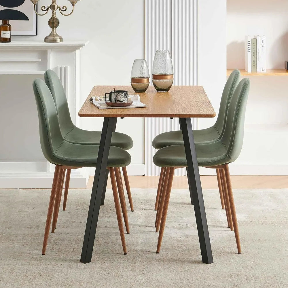 Velvet Dining Chairs Set of 4 - Modern Seating with Metal Legs for Living, Bedroom,Dining Room - Green Chairs for Dining Room,