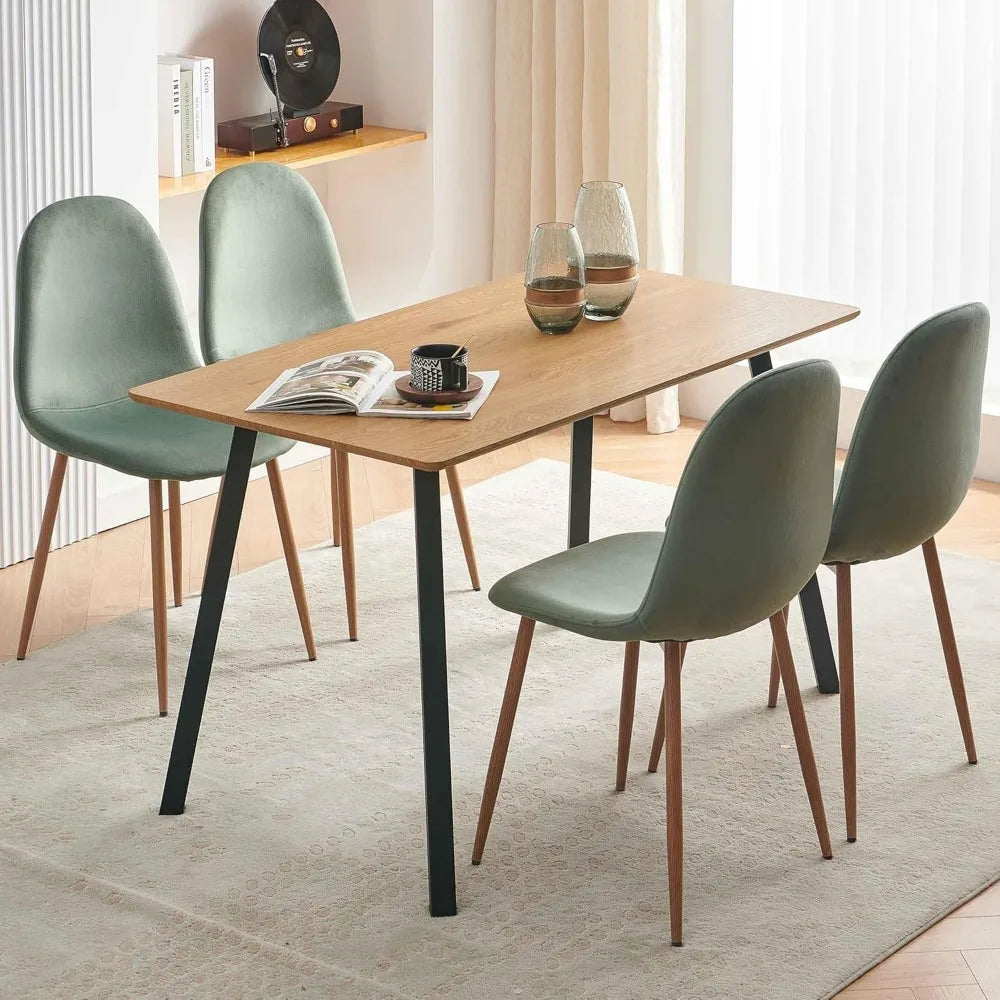 Velvet Dining Chairs Set of 4 - Modern Seating with Metal Legs for Living, Bedroom,Dining Room - Green Chairs for Dining Room,