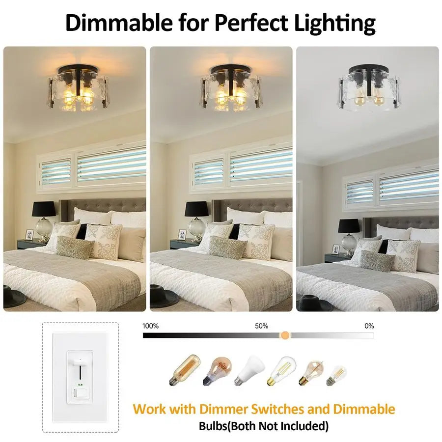 Semi Flush Mount Ceiling Light Fixture, 3Light Modern Hallway Light Fixtures Ceiling Mount, Foyer Kitchen Lighting Fixtures Ceil