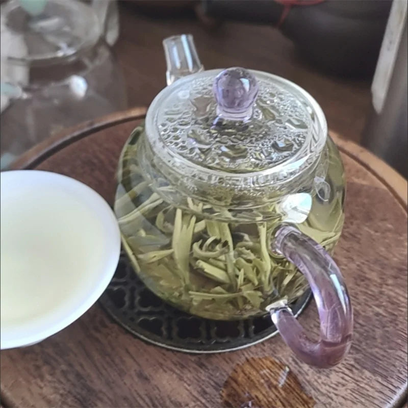 One Person 150ml Small Capacity Heat-Resistant Kung Fu Glass Teapot Brewing Puer Flower Green Tea Pot Teaware