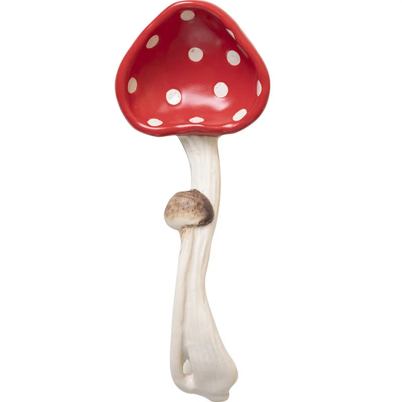 Ceramic Red Mushroom Tableware Mug Snack Plate Creative Cute Handmade Dinner Serving Plate Bowl Spoon Kitchen Dinnerware