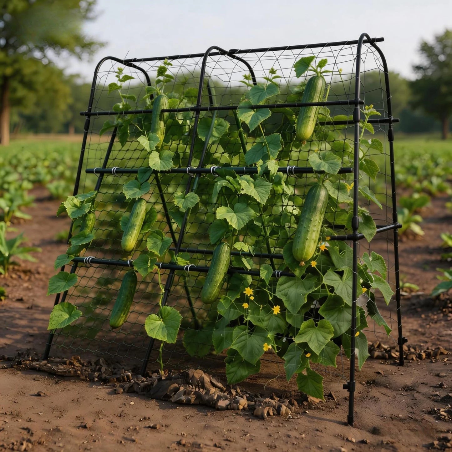 5.3x5.3 FT Garden Arch Trellis For Climbing Plants, U Shape Cucumber Melon Support For Raised Beds, Grapes Roses Vegetables