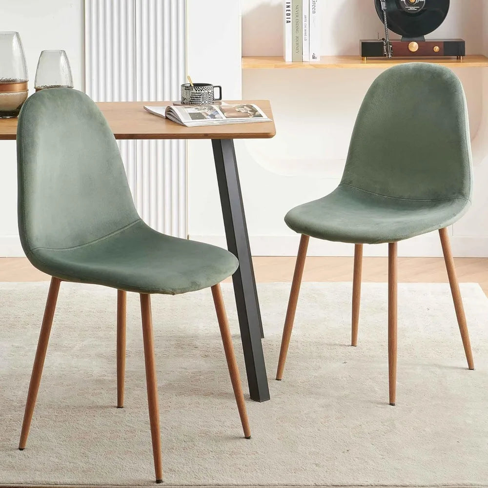 Velvet Dining Chairs Set of 4 - Modern Seating with Metal Legs for Living, Bedroom,Dining Room - Green Chairs for Dining Room,
