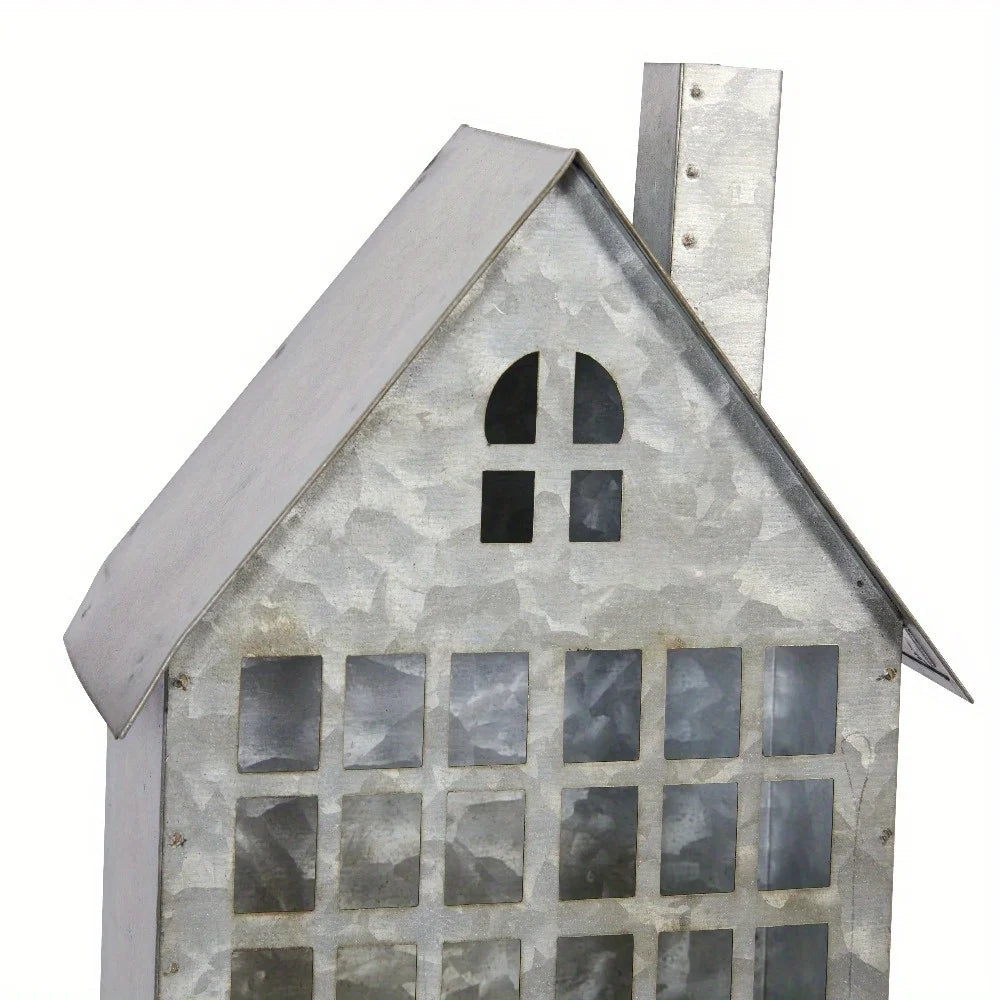 2-Piece Grey Farmhouse Votive Holders - Rustic Textured Candle Holders with Distressed Finish, Ideal for Mantles, Dining Tables