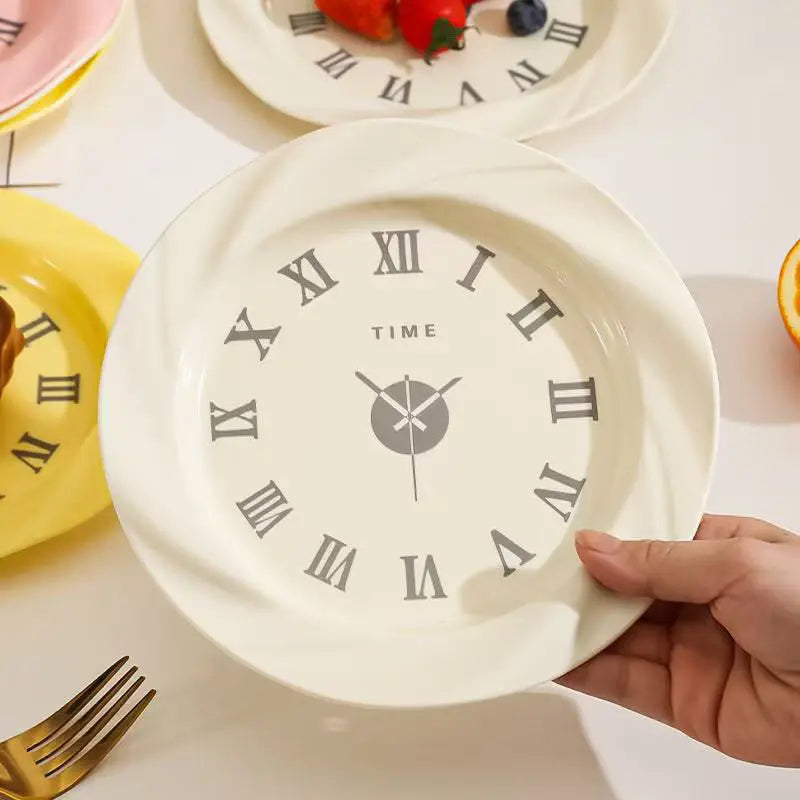 French Style Creative Plastic Plates Light Luxury Home Pasta Plate Vegetable Dish Dessert Cakes Fruit Plates Artistic Tableware