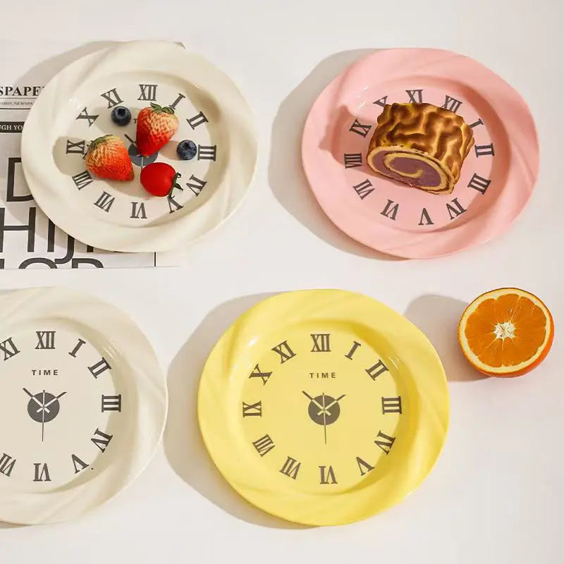 French Style Creative Plastic Plates Light Luxury Home Pasta Plate Vegetable Dish Dessert Cakes Fruit Plates Artistic Tableware