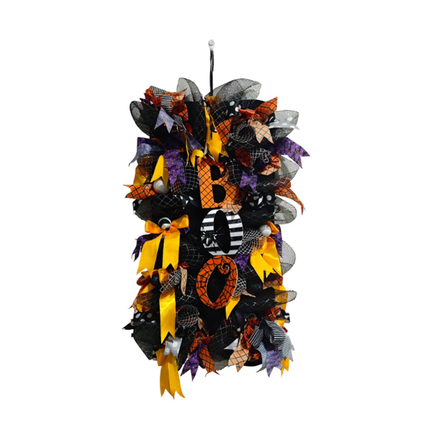 Hanging Spooky Wreath Spooky Wreath for Door Decoration Funny Pumpkin Spiderweb Hanging Hook Spooky Wreath Ornament Halloween