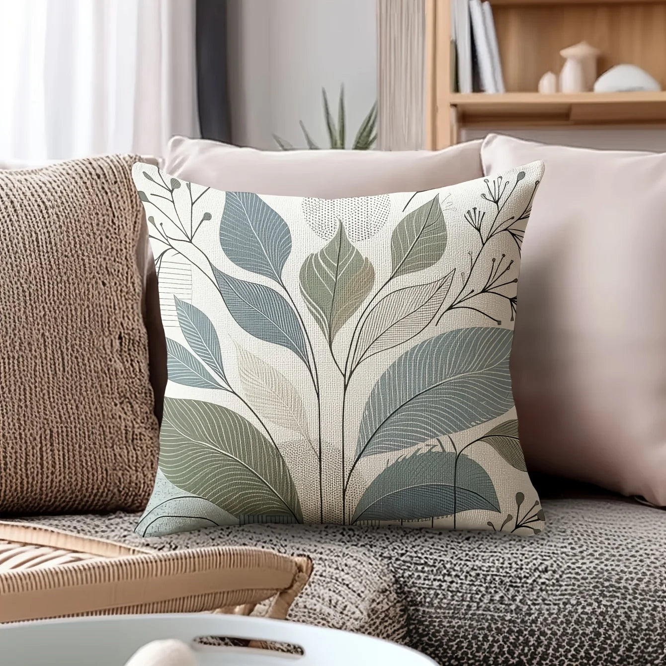 4Pcs Contemporary Floral Pillow Covers - Botanical Print Single-Sided Cushion Covers for Home Decor (Pillow Not Included)