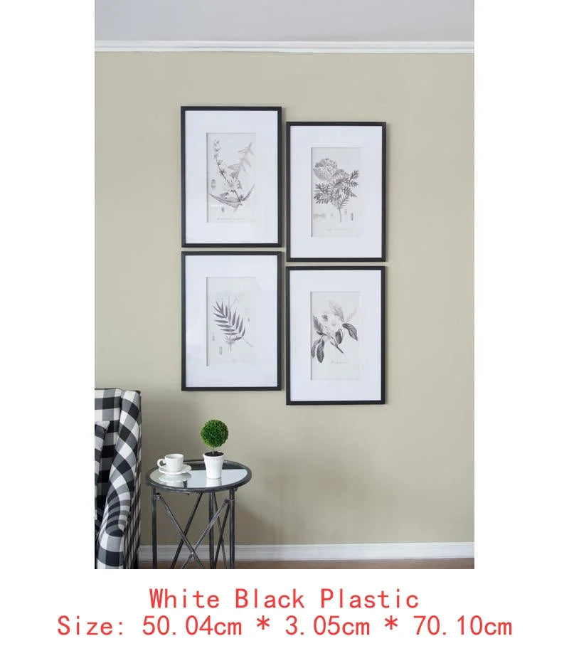 Set of 4 Black and White Botanical Fern Wall Art Prints, Stylish Wall Decor for Living Room, Dining Room, and Entryway, 20" x
