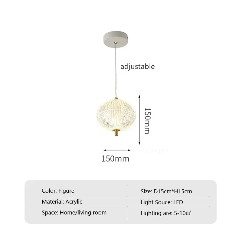 Nordic Minimalist LED Glass Chandelier Living Room Dining Room Kitchen Bedside Home Decoration Chandelier