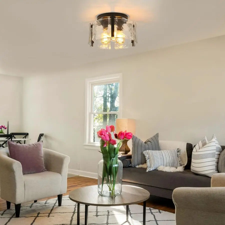 Semi Flush Mount Ceiling Light Fixture, 3Light Modern Hallway Light Fixtures Ceiling Mount, Foyer Kitchen Lighting Fixtures Ceil