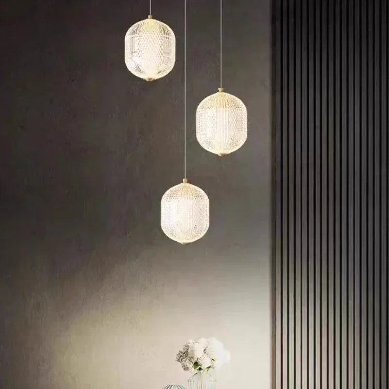 Nordic Minimalist LED Glass Chandelier Living Room Dining Room Kitchen Bedside Home Decoration Chandelier
