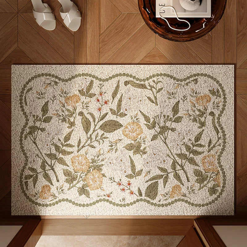 Green Floral Door Mat Cute Floral Floor Mats Rustic Floor Mats Forest Tree Floor Entry Doormat
