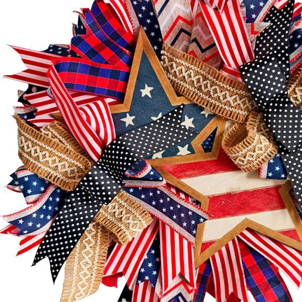 4th of July Wreath Patriotic American Wreath Independence Day Wreath Front Door Wall Home Decor