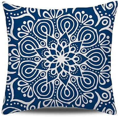 Decorative throw pillowcase 40x40cm blue modern simple square pillowcase sofa farmhouse living room cushion cover
