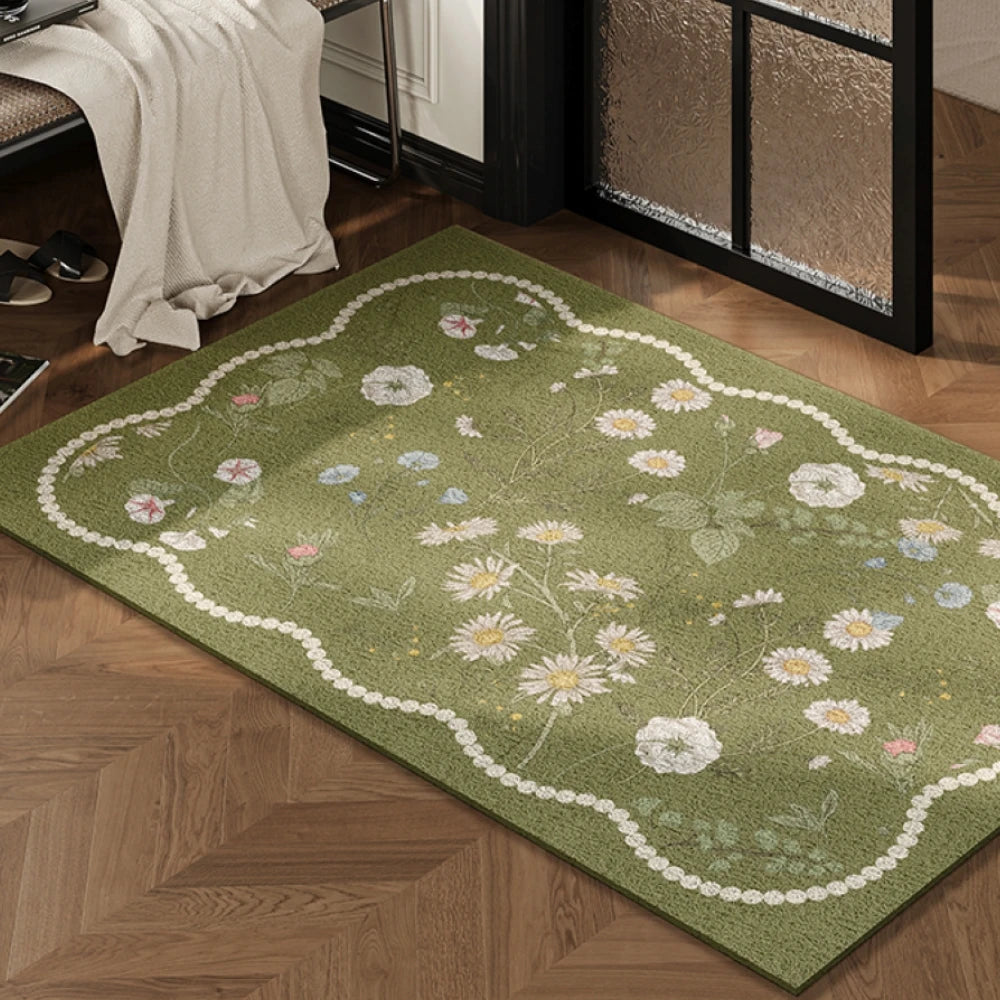 Green Floral Door Mat Cute Floral Floor Mats Rustic Floor Mats Forest Tree Floor Entry Doormat