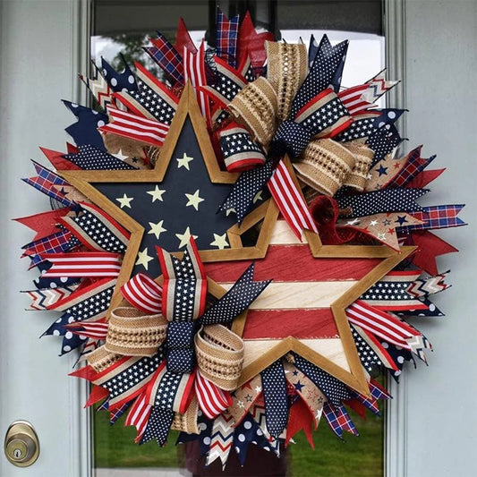 4th of July Wreath Patriotic American Wreath Independence Day Wreath Front Door Wall Home Decor