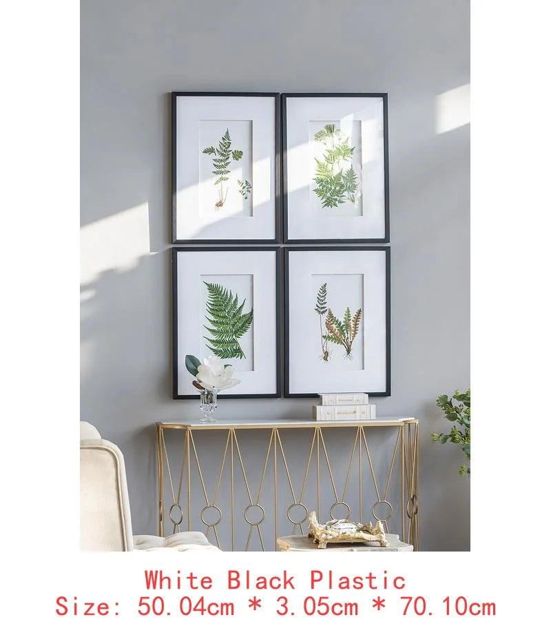Set of 4 Black and White Botanical Fern Wall Art Prints, Stylish Wall Decor for Living Room, Dining Room, and Entryway, 20" x