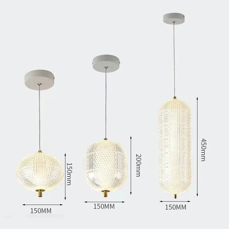 Nordic Minimalist LED Glass Chandelier Living Room Dining Room Kitchen Bedside Home Decoration Chandelier