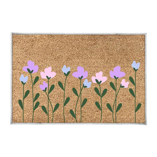 Summer Door Mat Absorbent Hello Door Mat Non Slip Welcome Door Mat Decorative Low Profile Doormat for Home Entrance