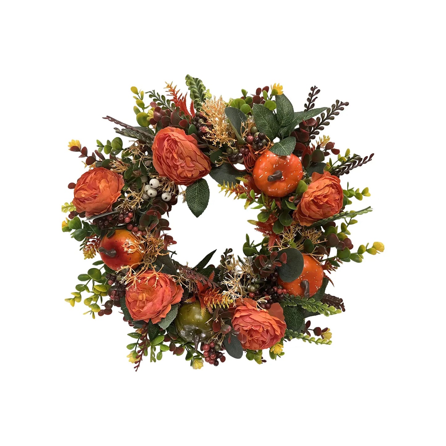 Fall Wreath For Front Door Wreath With Artificial Pumpkin Room Decoration Plantas Artificiales DecoracióN Artificial Flower