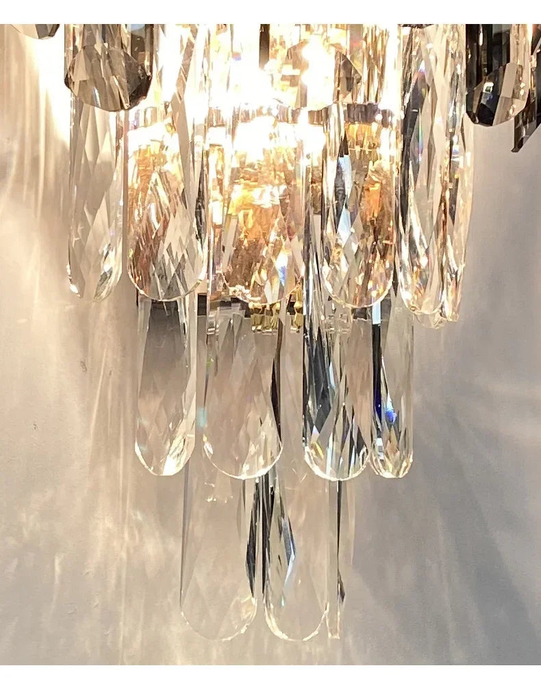 Modern Minimalist Light Luxury Crystal Glass Rod Wall Lamp Living Room Study Bedroom Decoration Led Home Indoor Lighting