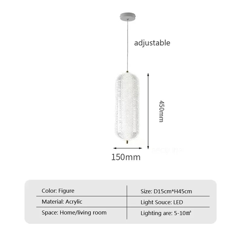 Nordic Minimalist LED Glass Chandelier Living Room Dining Room Kitchen Bedside Home Decoration Chandelier