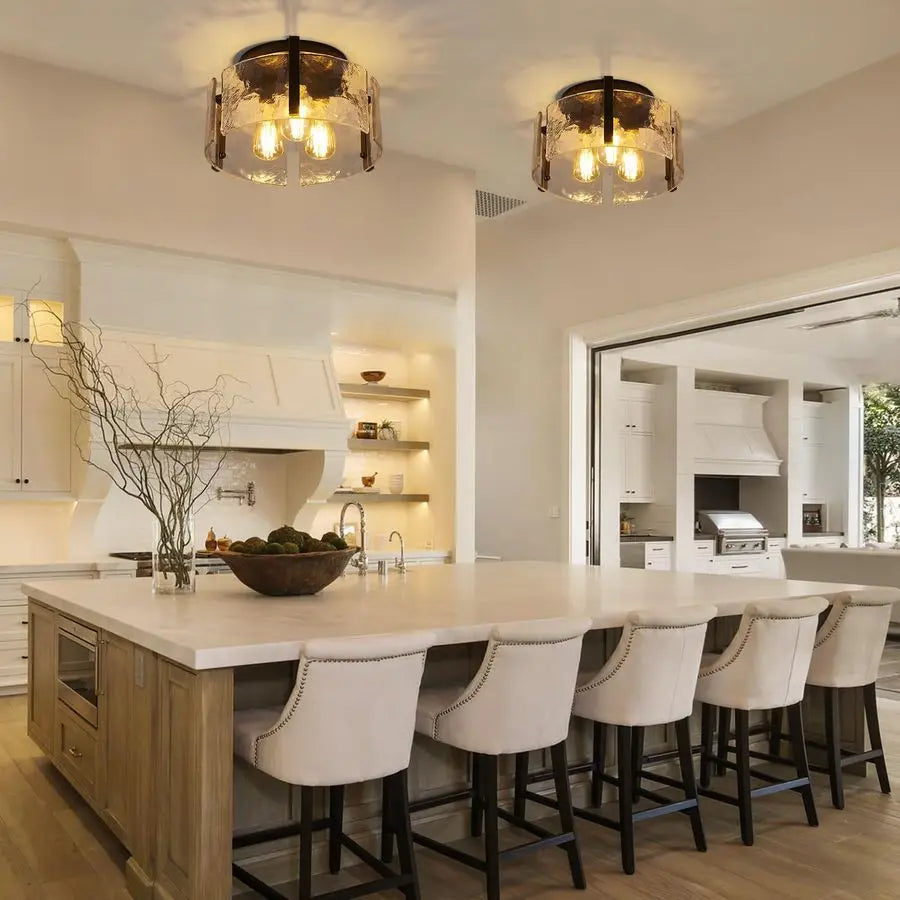 Semi Flush Mount Ceiling Light Fixture, 3Light Modern Hallway Light Fixtures Ceiling Mount, Foyer Kitchen Lighting Fixtures Ceil