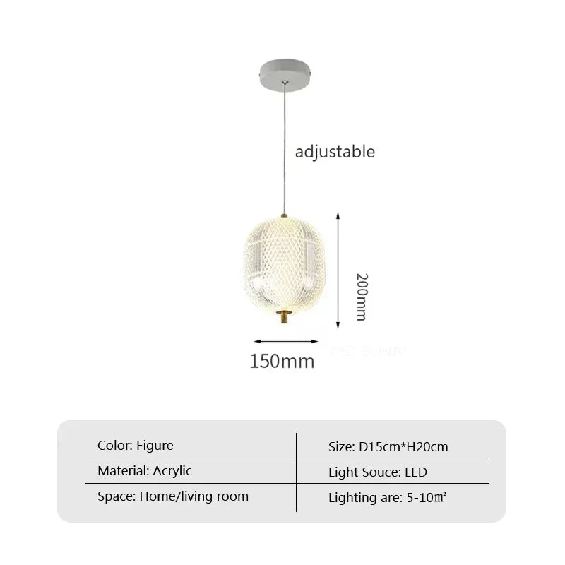 Nordic Minimalist LED Glass Chandelier Living Room Dining Room Kitchen Bedside Home Decoration Chandelier
