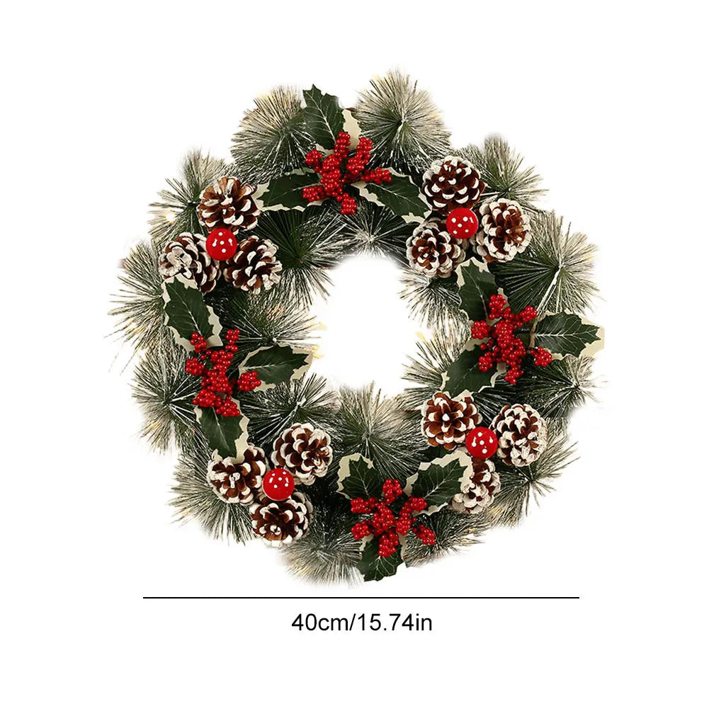Christmas Wall Hanging Pendants Versatile PVC Door Decor Wreaths Bow/Berry/Santa/Reindeer Artificial for Front Door Wall Window