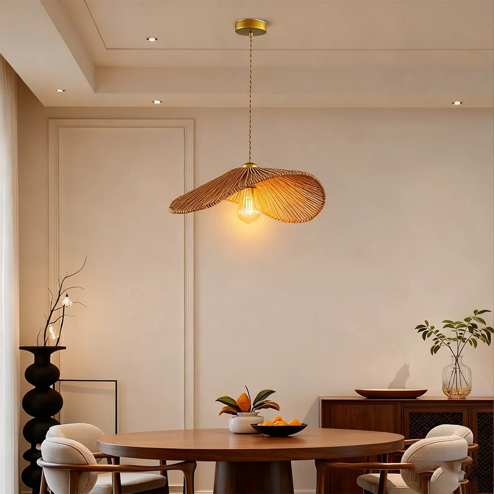 Ceiling chandelier,dining room pendant lights,E26 base,modern pendant lights,Height adjustable, Hand-Woven