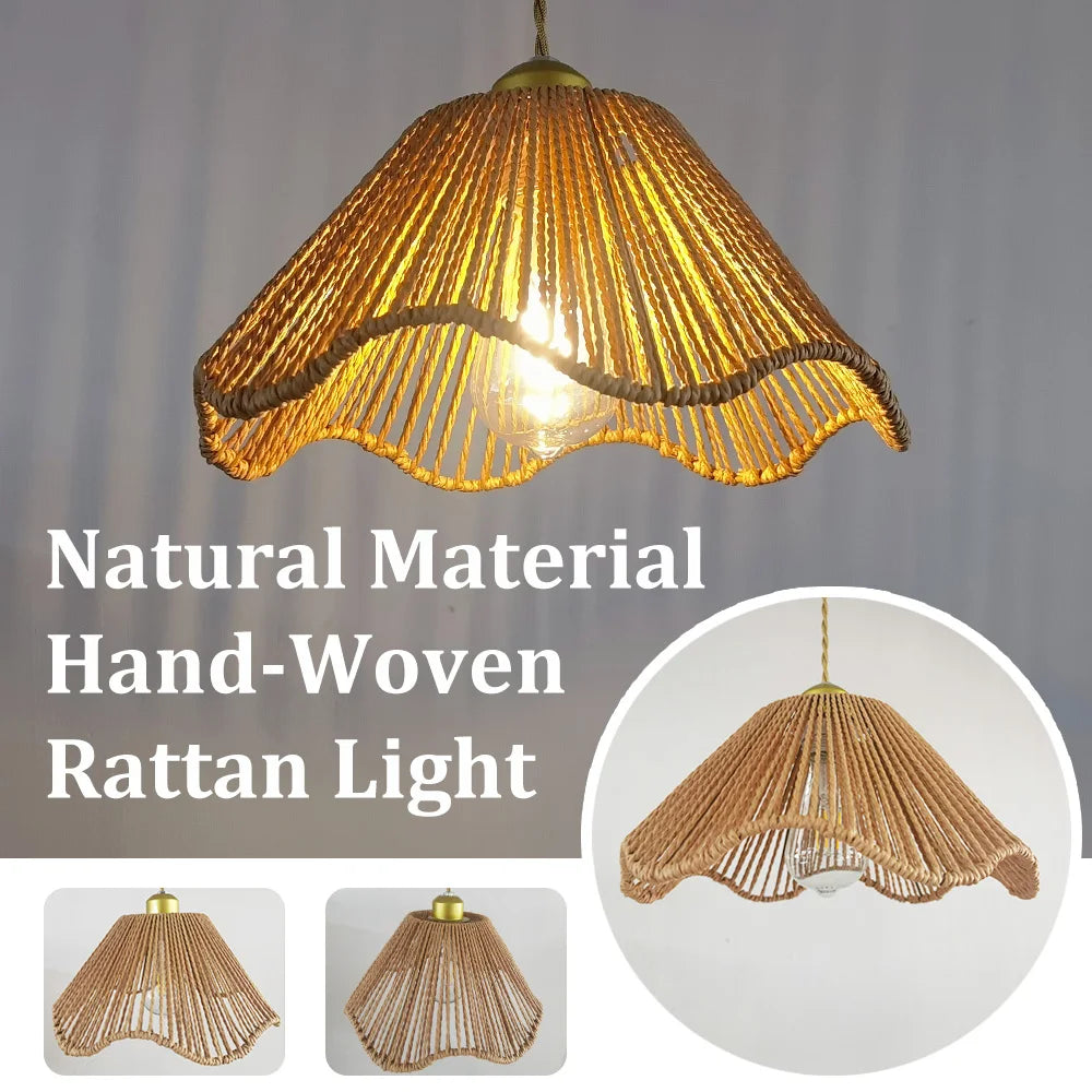 Ceiling chandelier,dining room pendant lights,E26 base,modern pendant lights,Height adjustable, Hand-Woven