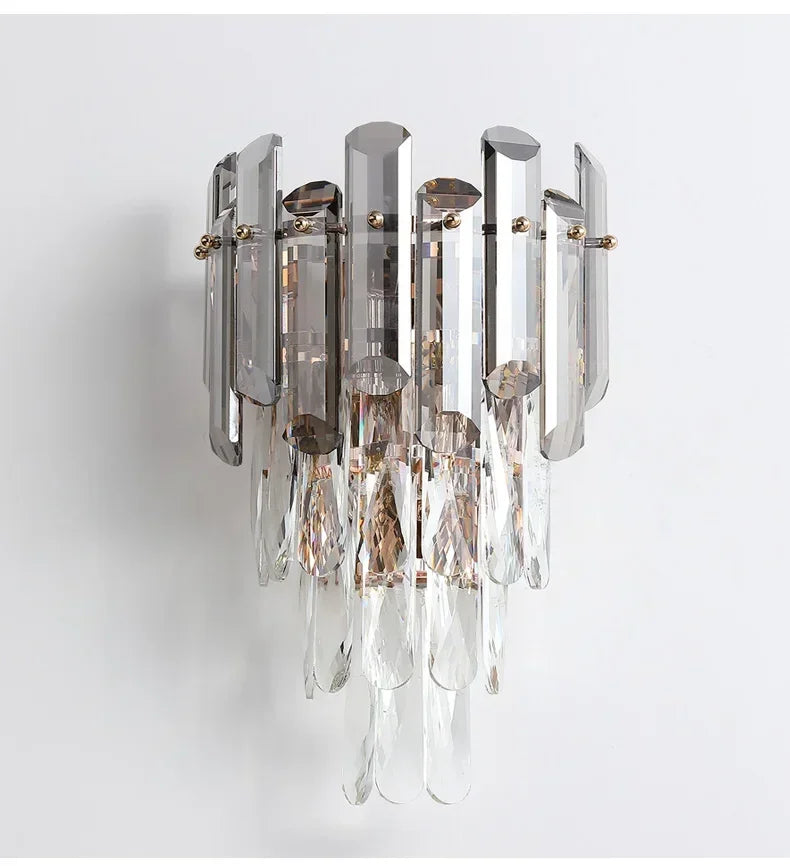 Modern Minimalist Light Luxury Crystal Glass Rod Wall Lamp Living Room Study Bedroom Decoration Led Home Indoor Lighting