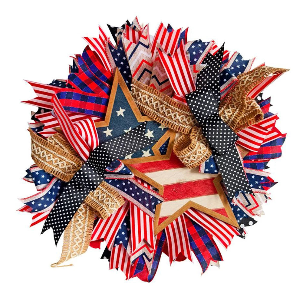 4th of July Wreath Patriotic American Wreath Independence Day Wreath Front Door Wall Home Decor