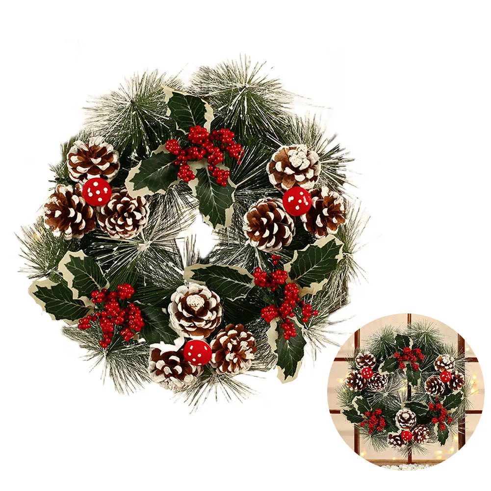 Christmas Wall Hanging Pendants Versatile PVC Door Decor Wreaths Bow/Berry/Santa/Reindeer Artificial for Front Door Wall Window