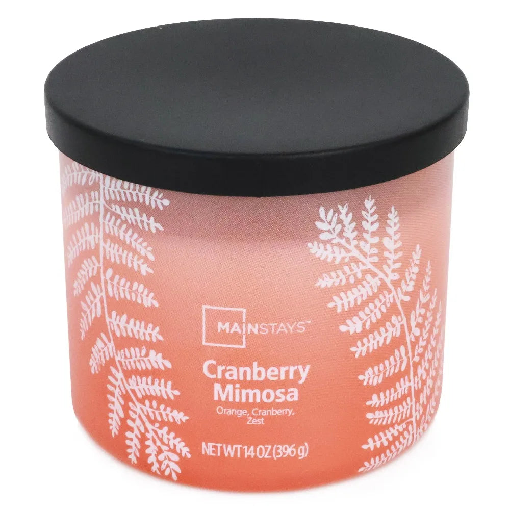 Ombre Wrap Triple Wick Scented Candle Cranberry Mimosa Fragrance Home Decor Aromatherapy Candle Gift 14 Ounce