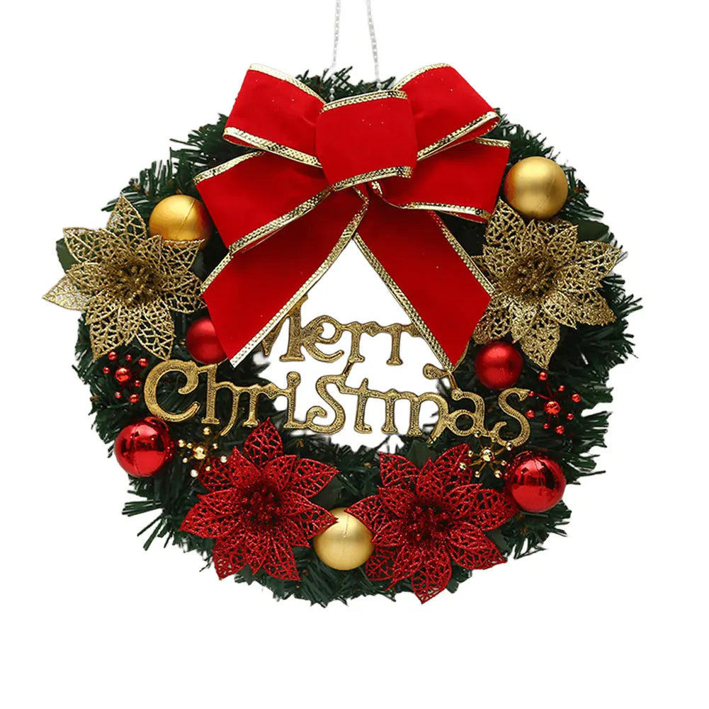 Christmas Wall Hanging Pendants Versatile PVC Door Decor Wreaths Bow/Berry/Santa/Reindeer Artificial for Front Door Wall Window