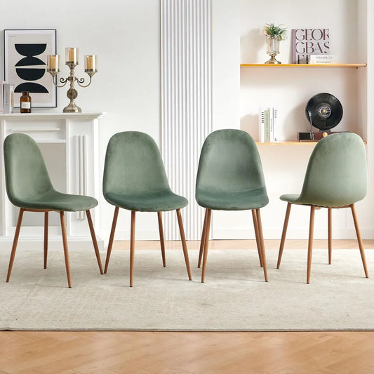 Velvet Dining Chairs Set of 4 - Modern Seating with Metal Legs for Living, Bedroom,Dining Room - Green Chairs for Dining Room,