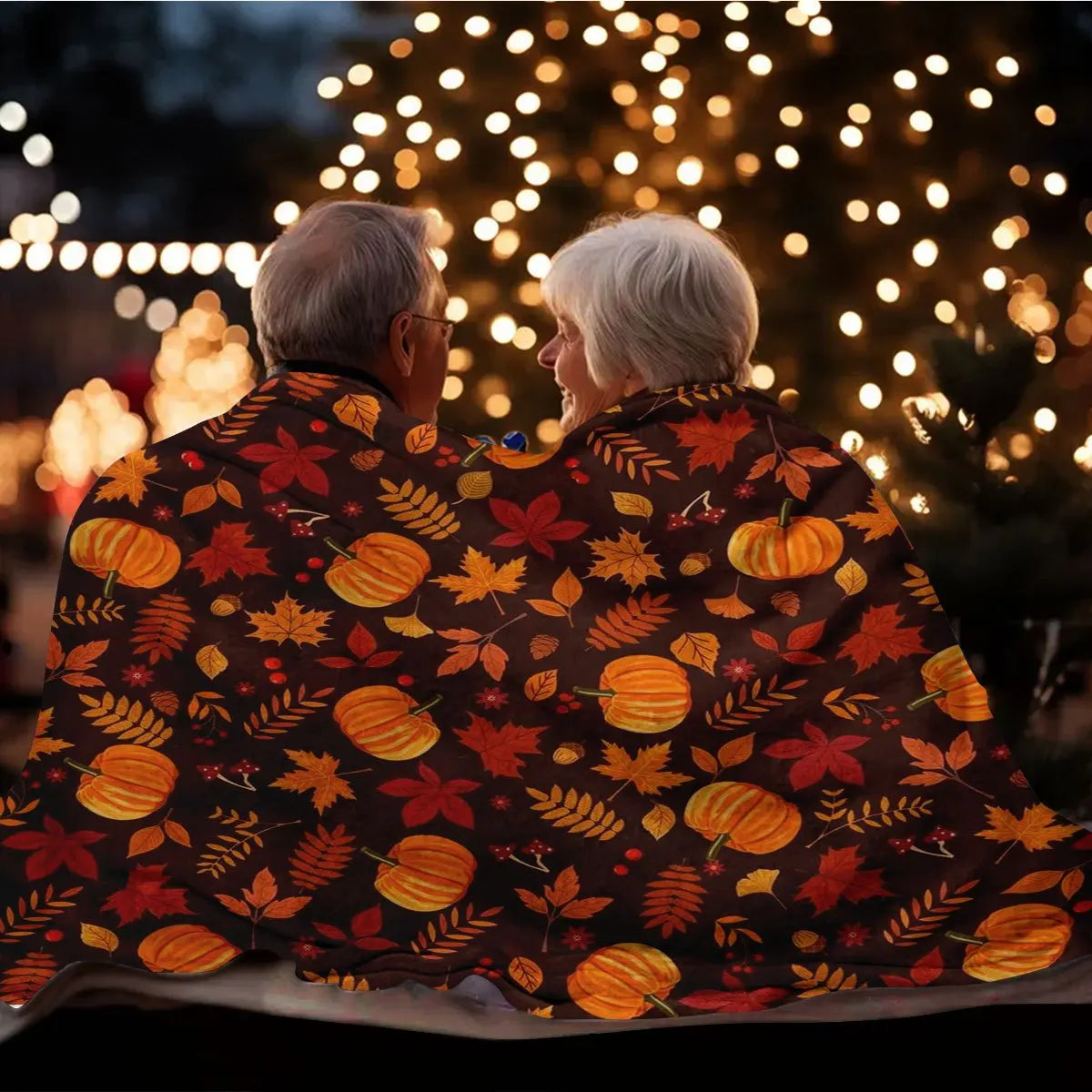1pc Autumn Pumpkin Leaf Theme Comfortable Flannel Blanket - Soft, Lightweight & Warm Couch Throw, Couple's Blanket