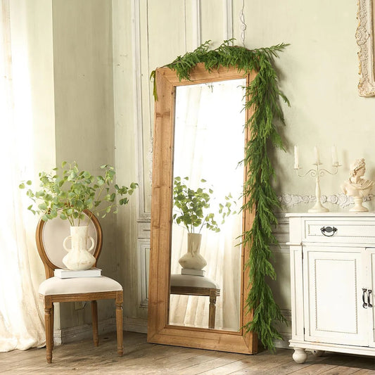 6/9 Ft Norfolk Pine Garland Real Touch Christmas Garland Winter Pine Garland for Holiday Mantel Fireplace Table