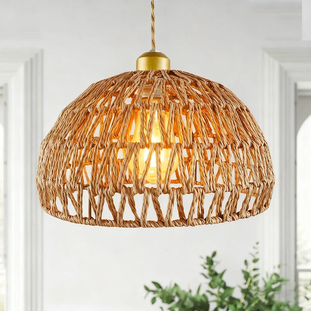 Ceiling chandelier,dining room pendant lights,E26 base,modern pendant lights,Height adjustable, Hand-Woven