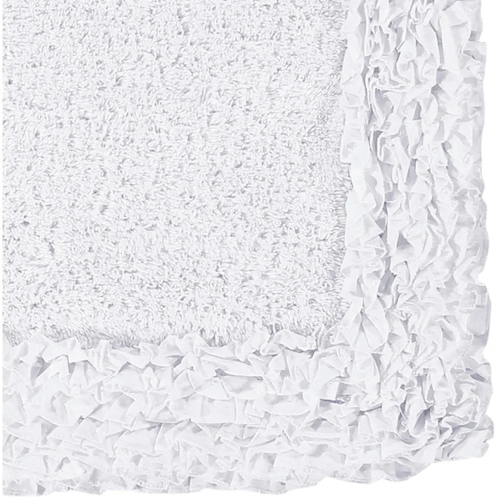 stylish 17x24 cotton bath mat set - 100% absorbent, soft, non-slip for bathroom