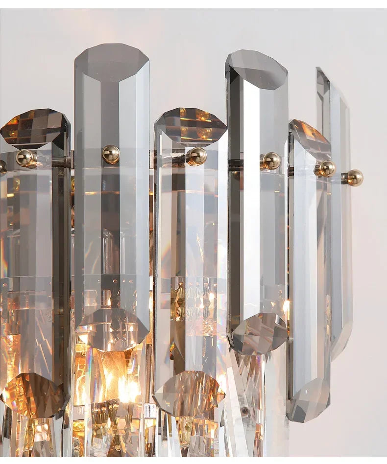 Modern Minimalist Light Luxury Crystal Glass Rod Wall Lamp Living Room Study Bedroom Decoration Led Home Indoor Lighting