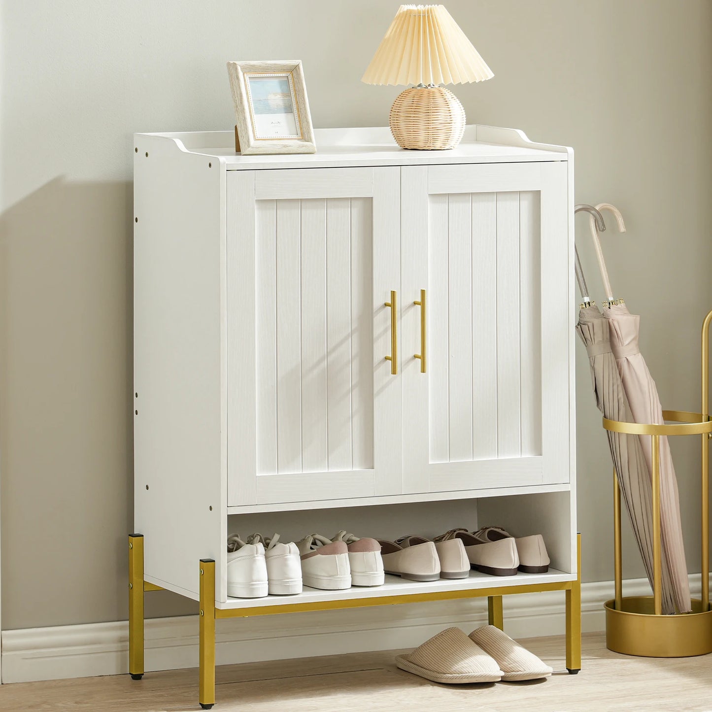 HOOBRO Shoe Cabinet 5-Tier Shoe Storage Cabinet Shoe Cabinet Storage Shoe Organizer Cabinet with 3 Adjustable Shelves