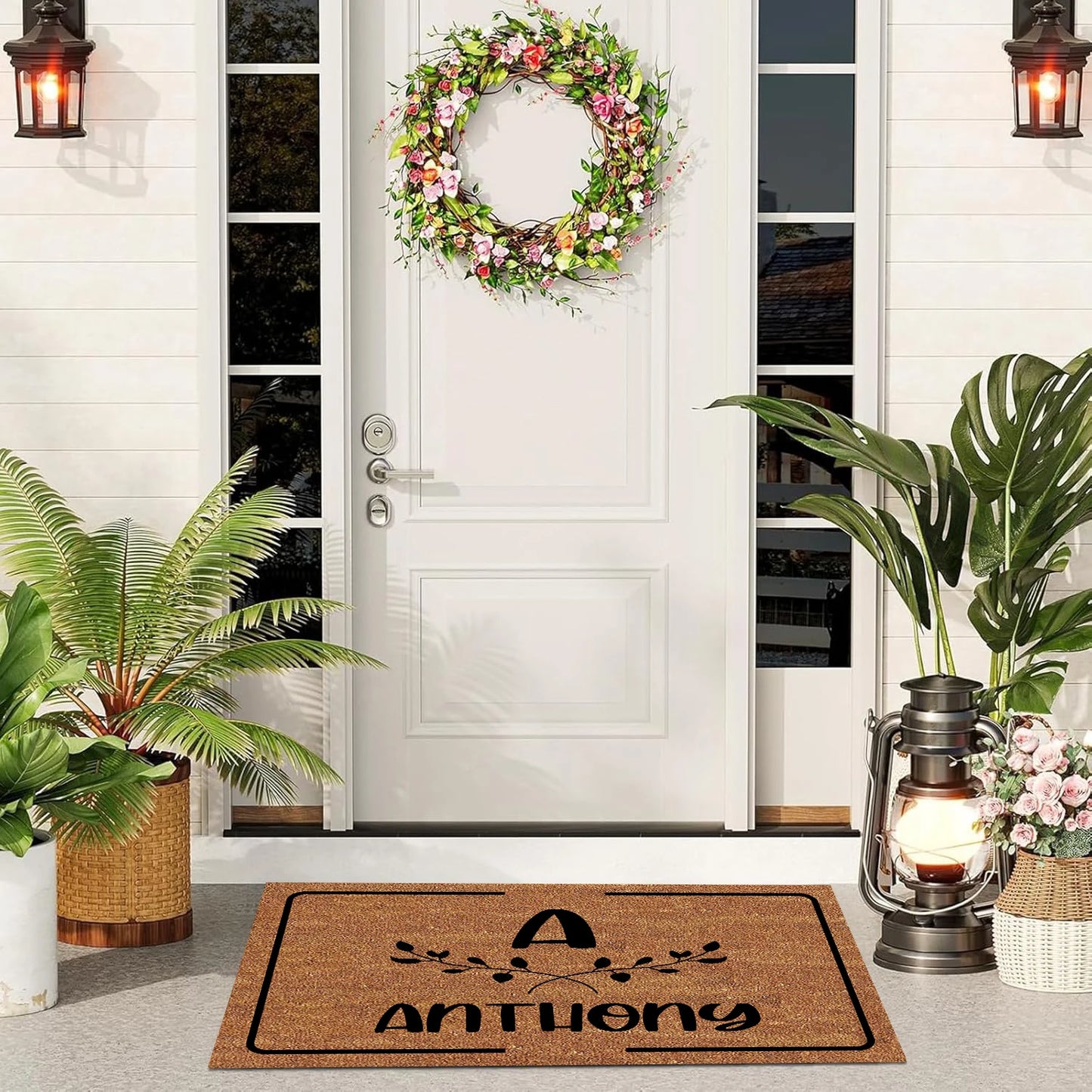 Custom Initial Family name Doormat Text Logo Rubber Non-Slip Funny Mats for Entryway Door Mat Indoor Outdoor Rug Floor Foot Mat