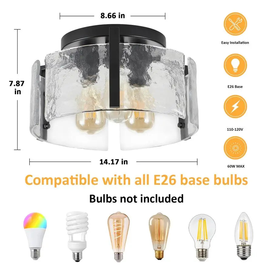Semi Flush Mount Ceiling Light Fixture, 3Light Modern Hallway Light Fixtures Ceiling Mount, Foyer Kitchen Lighting Fixtures Ceil