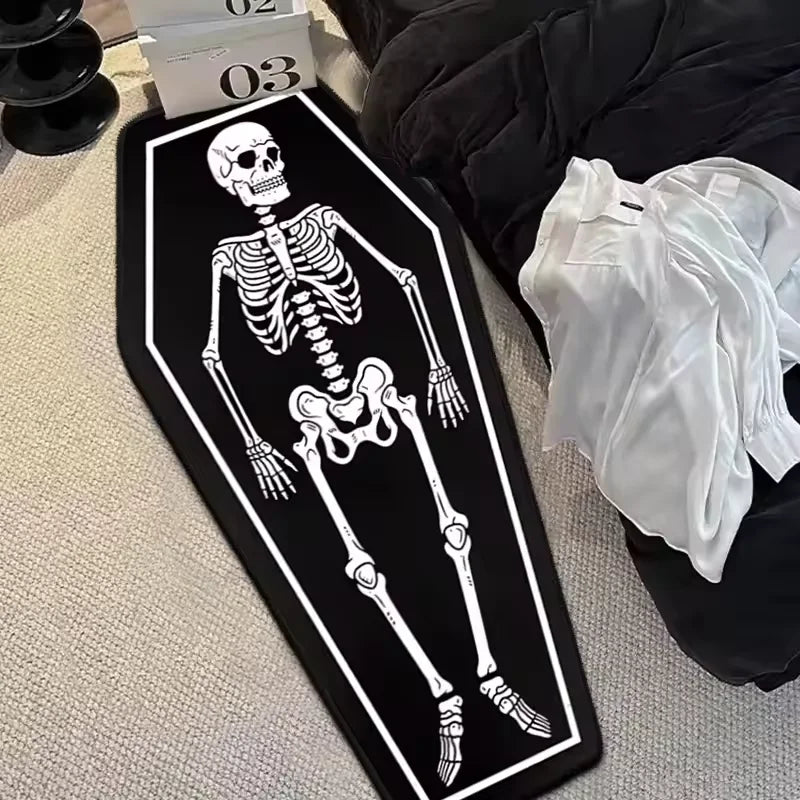 Bedroom Carpet Long Comfortable Floor Mat Gothic Style Rug Halloween Bedside Foot Mats Coffin Shape Rugs Home Decoration Carpets