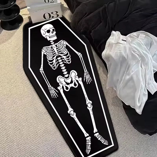 Bedroom Carpet Long Comfortable Floor Mat Gothic Style Rug Halloween Bedside Foot Mats Coffin Shape Rugs Home Decoration Carpets